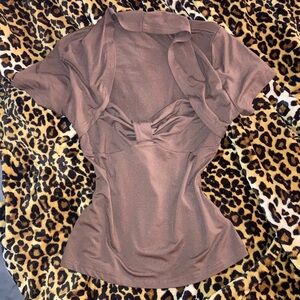 Brown Short Sleeve Top